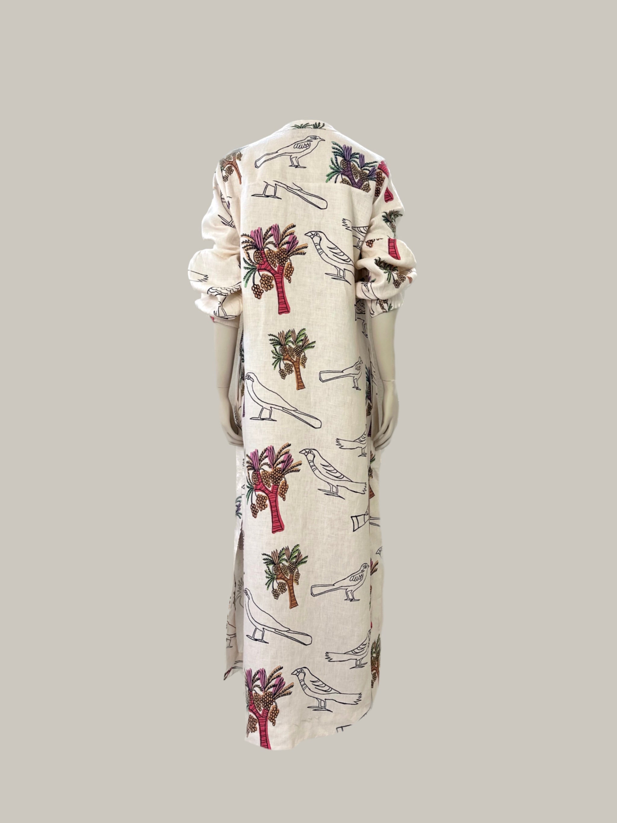 MAU LINEN BIRDS DRESS