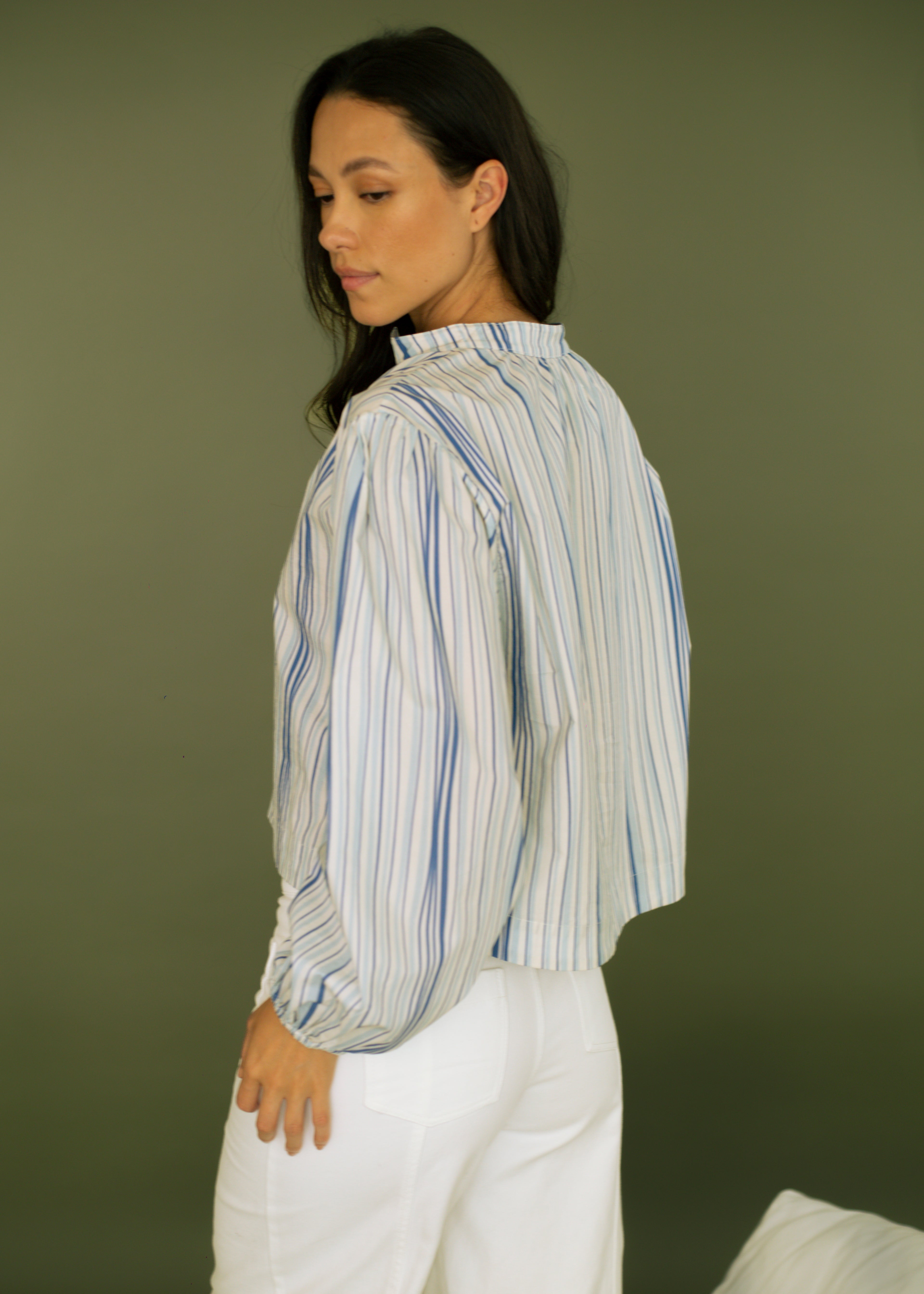 Mansel Blue Stripes Top