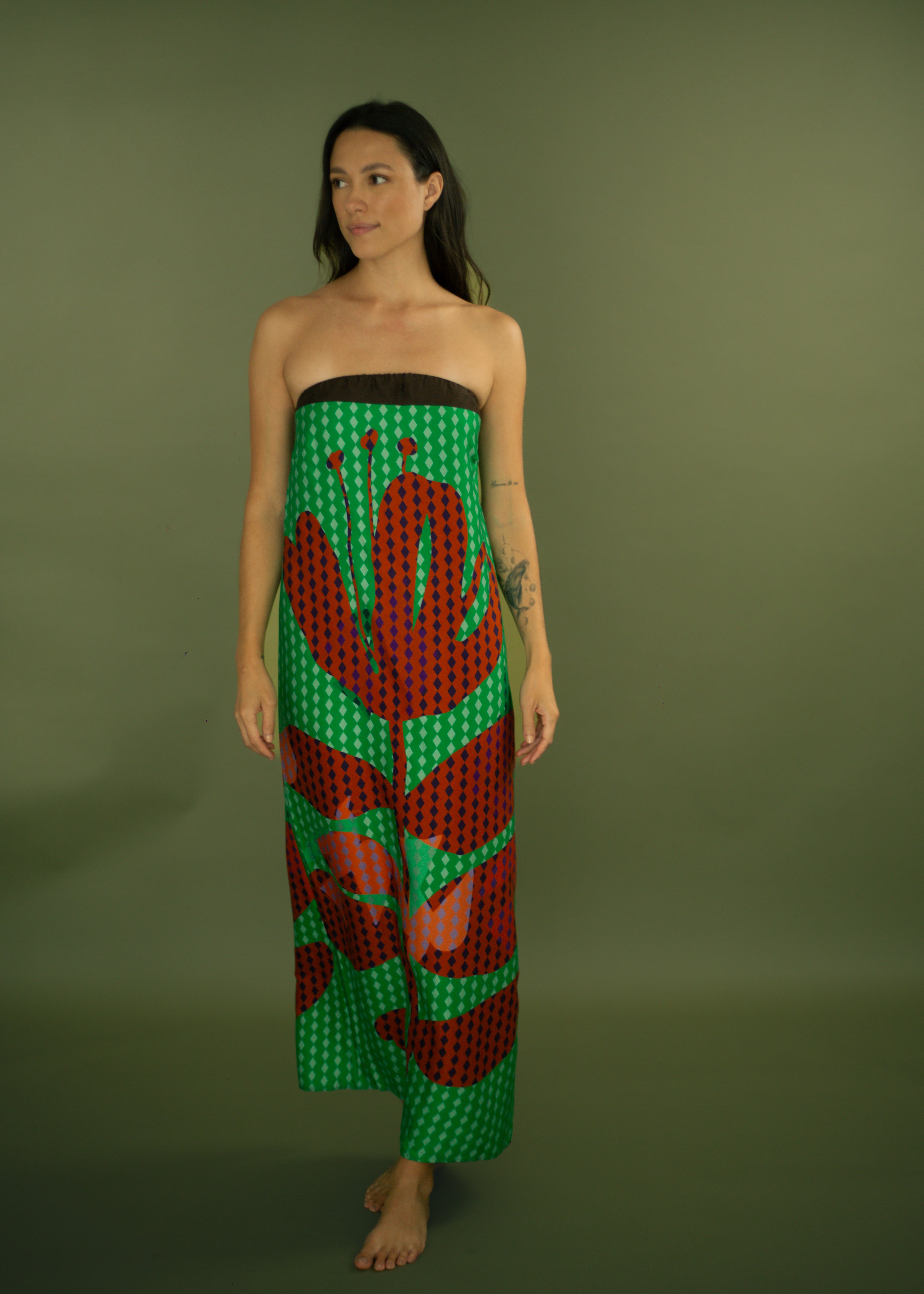 Isla Crimson Strapless Dress