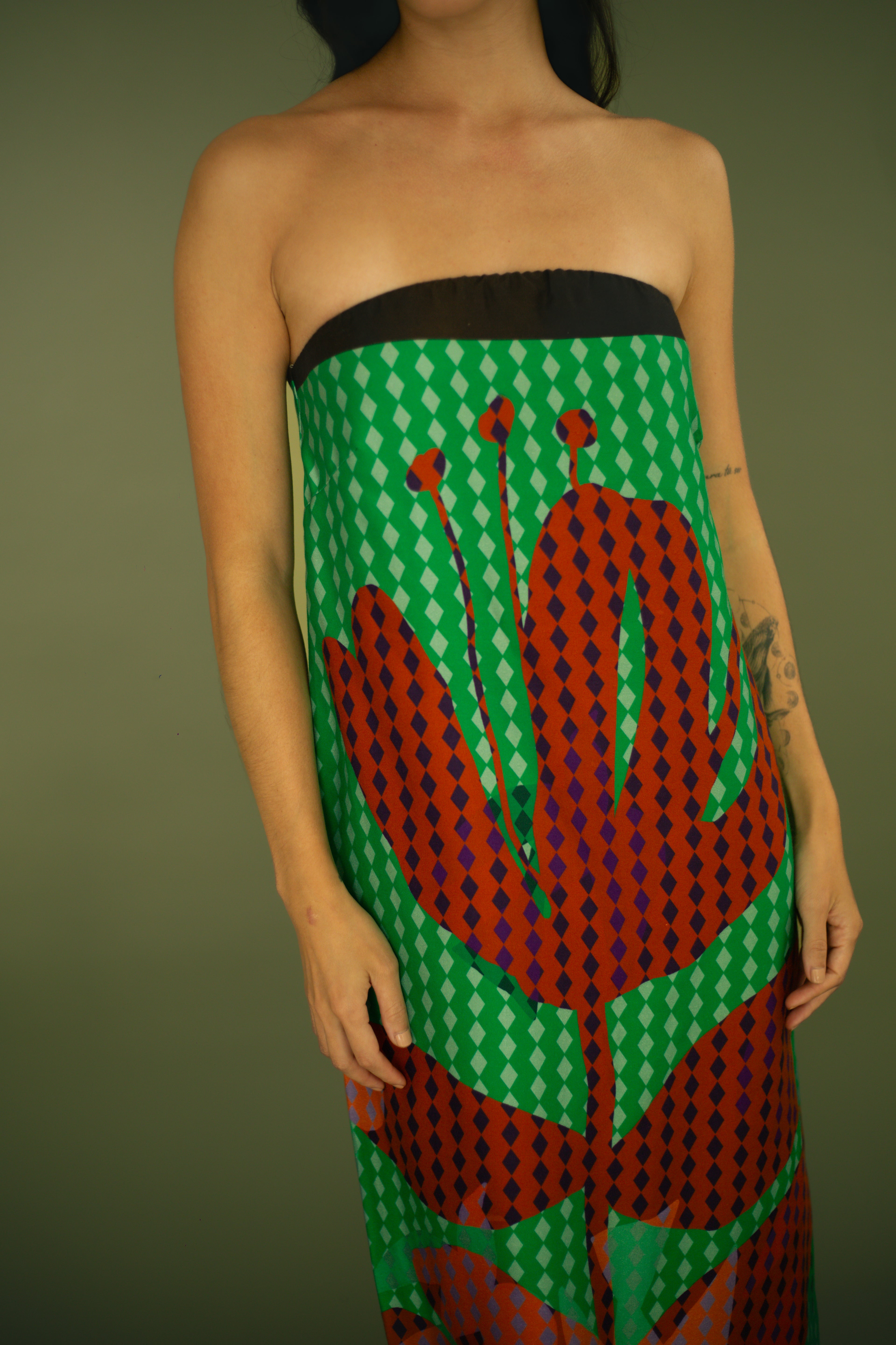 Isla Crimson Strapless Dress