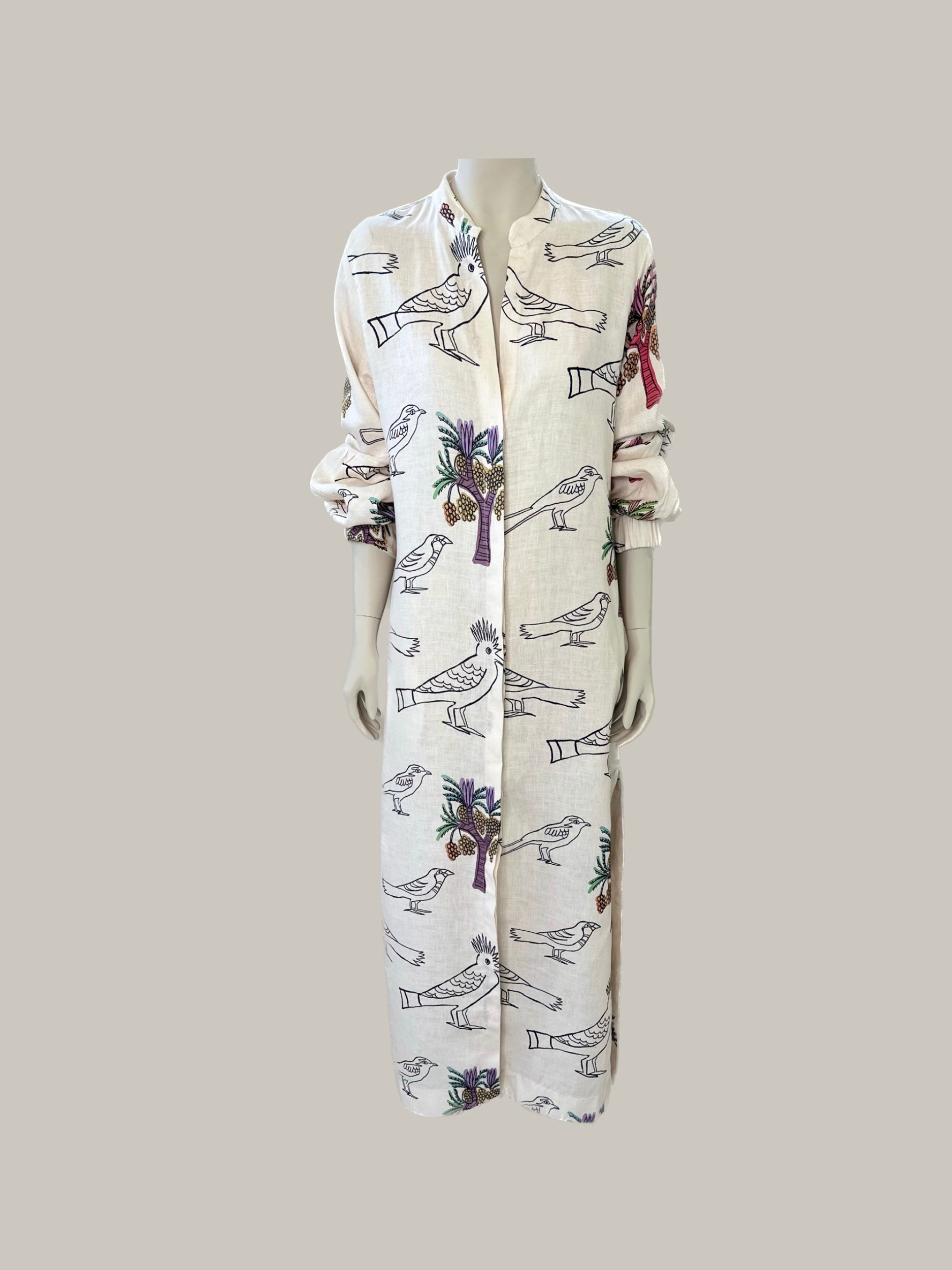 MAU LINEN BIRDS DRESS