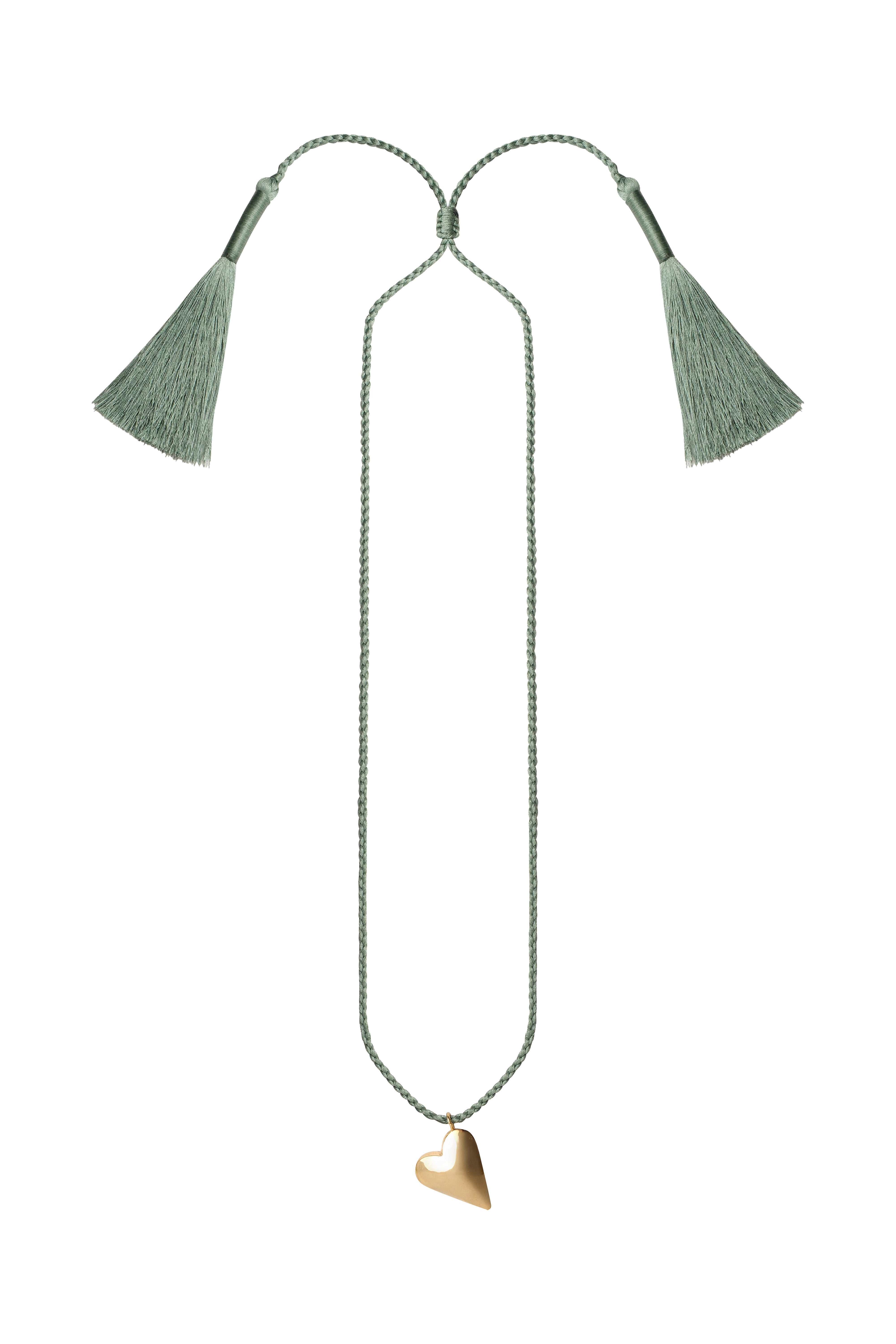 MINI BRAID BUBBLE HEART NECKLACE