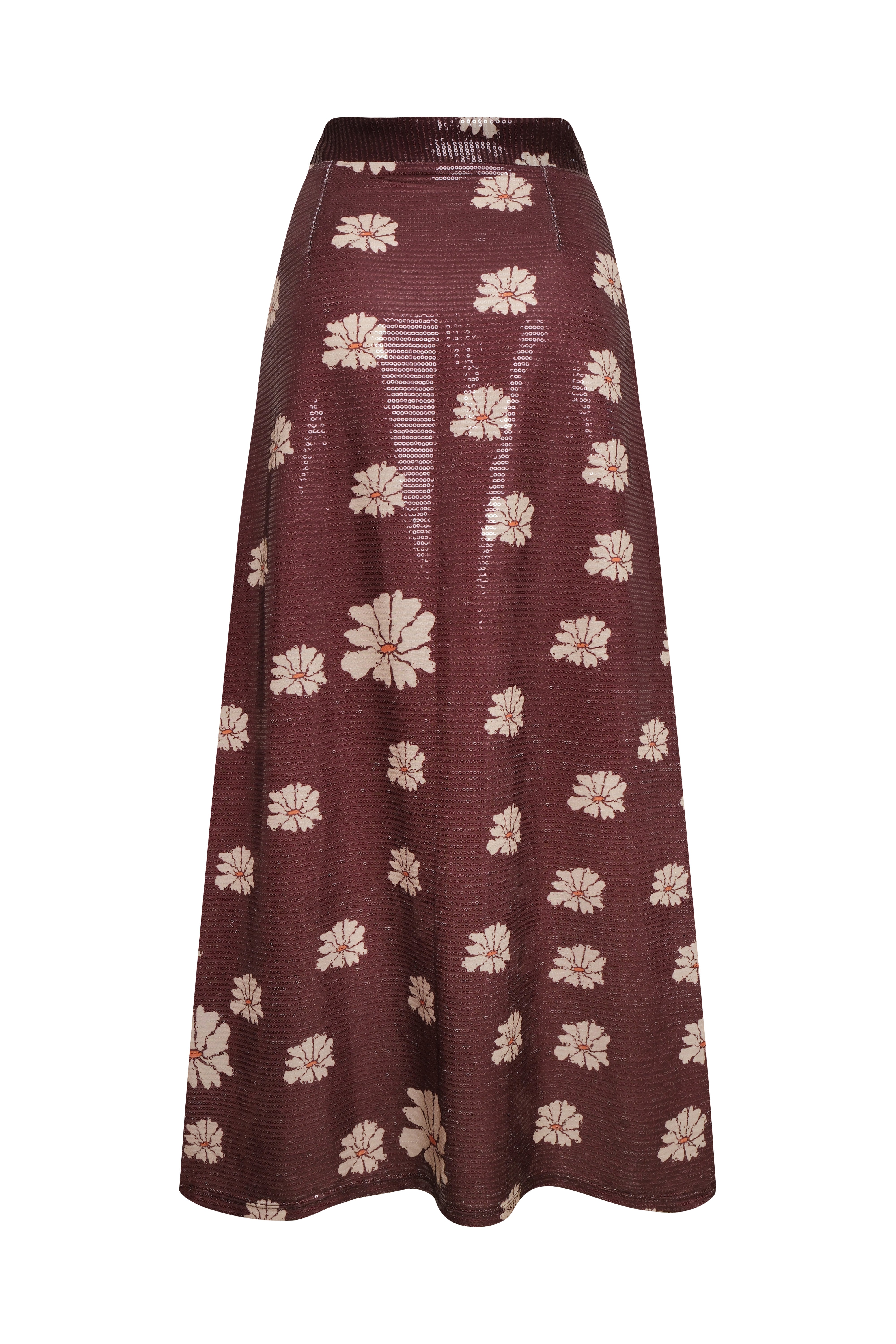 DAISY WINE SEQUIN SKIRT