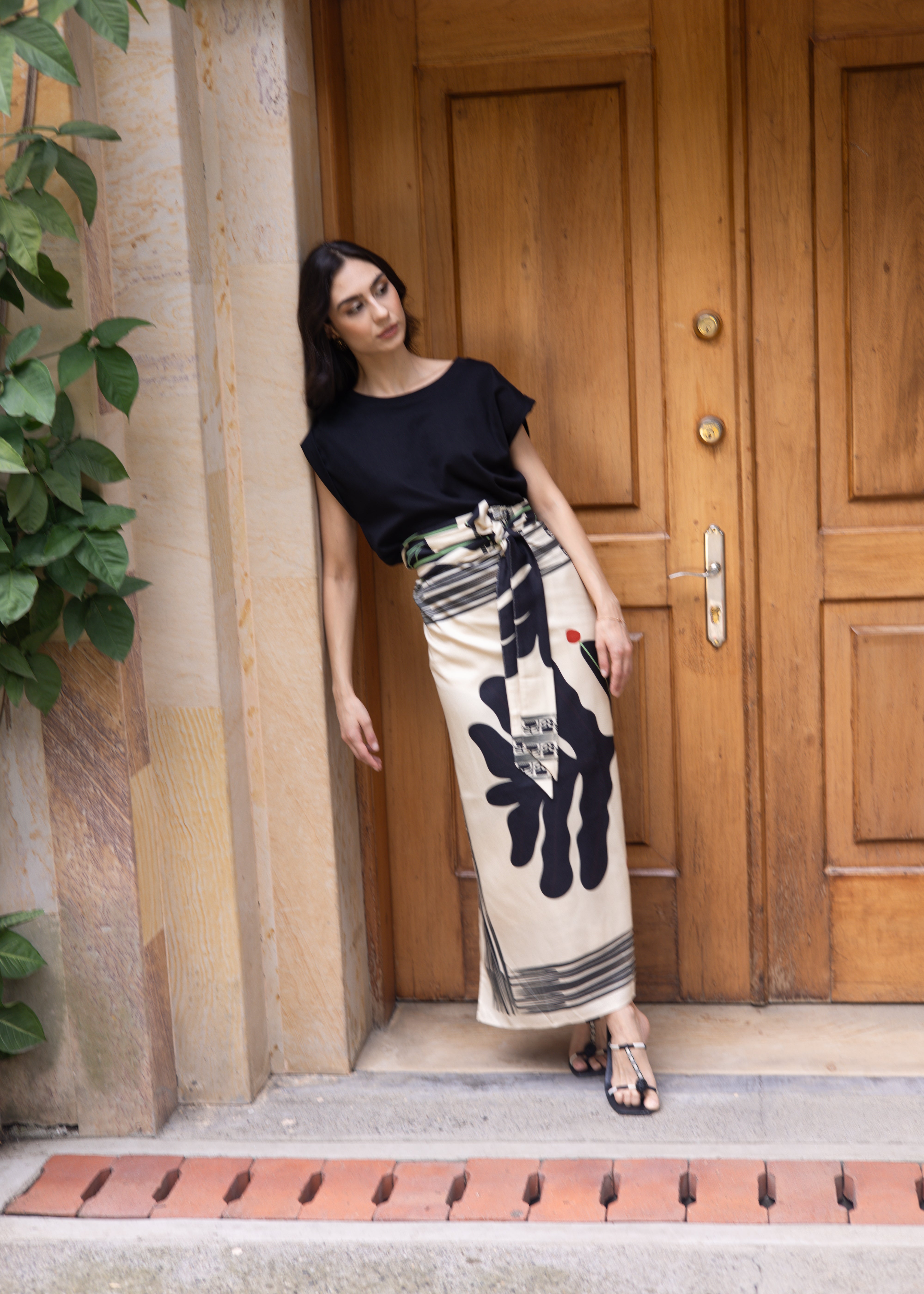 Midnight Palm Sarong